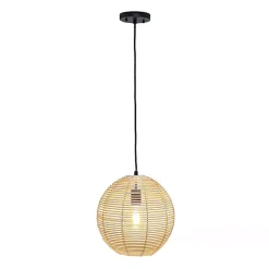 Kirklands Home Natural Rat Sphere Pendant Light Tan Sale