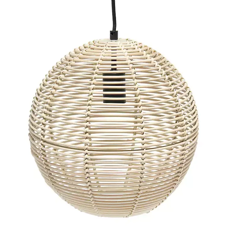 Kirklands Home Natural Rat Sphere Pendant Light Tan Sale