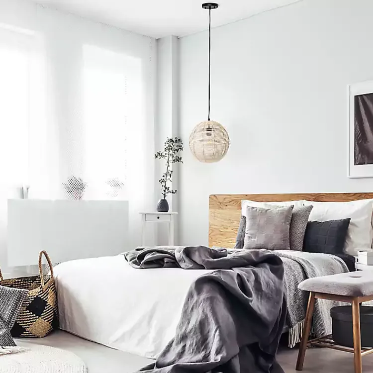 Kirklands Home Natural Rat Sphere Pendant Light Tan Sale
