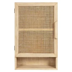 Kirklands Home Natural Rattan Wall Cabinet with Shelf Hot