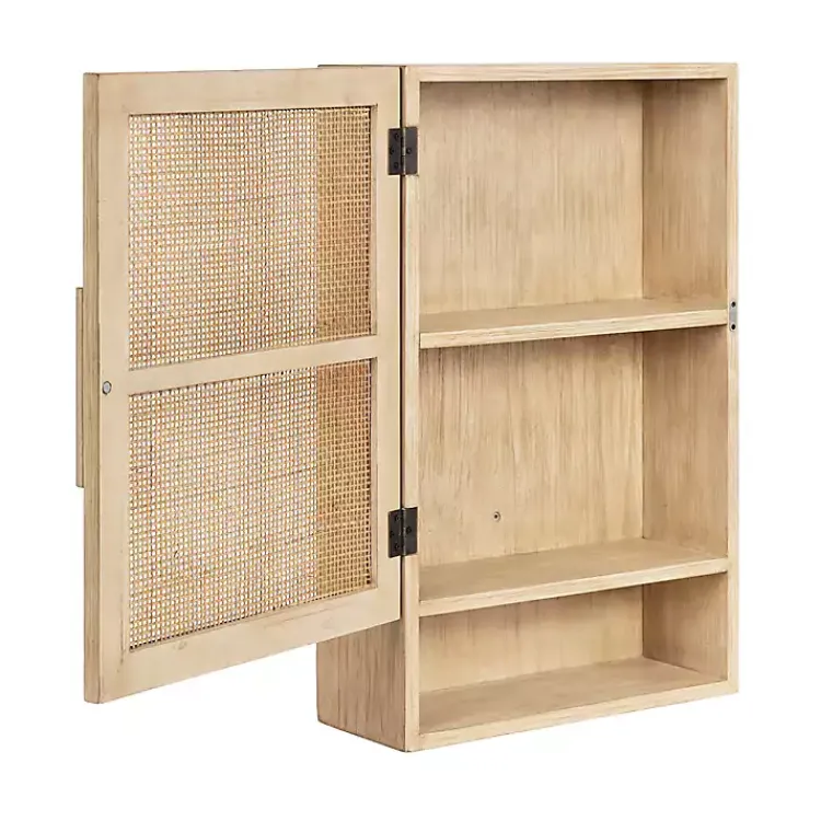 Kirklands Home Natural Rattan Wall Cabinet with Shelf Hot