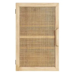 Kirklands Home Natural Rattan Wall Cabinet New