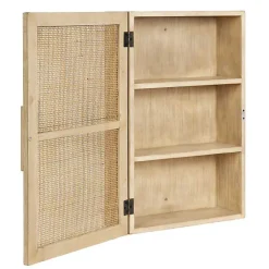 Kirklands Home Natural Rattan Wall Cabinet New
