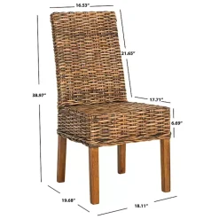 Kirklands Home Natural Rattan Wood Woven 2-pc. Dining Chair Set Brown Outlet