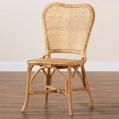 Kirklands Home Natural Rat Woven Irene Dining Chair Tan Discount