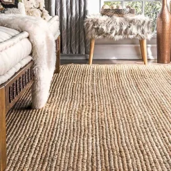Kirklands Home Natural Reno Woven Area Rug, 4x6 Tan Discount