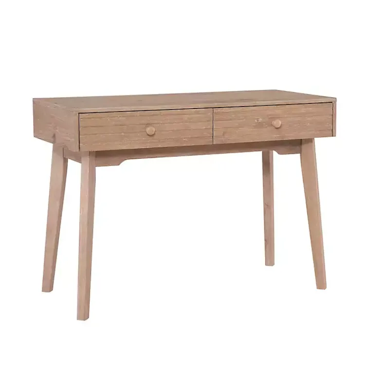 Kirklands Home Natural Ripples 2-Drawer Wood Desk Brown