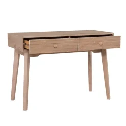 Kirklands Home Natural Ripples 2-Drawer Wood Desk Brown