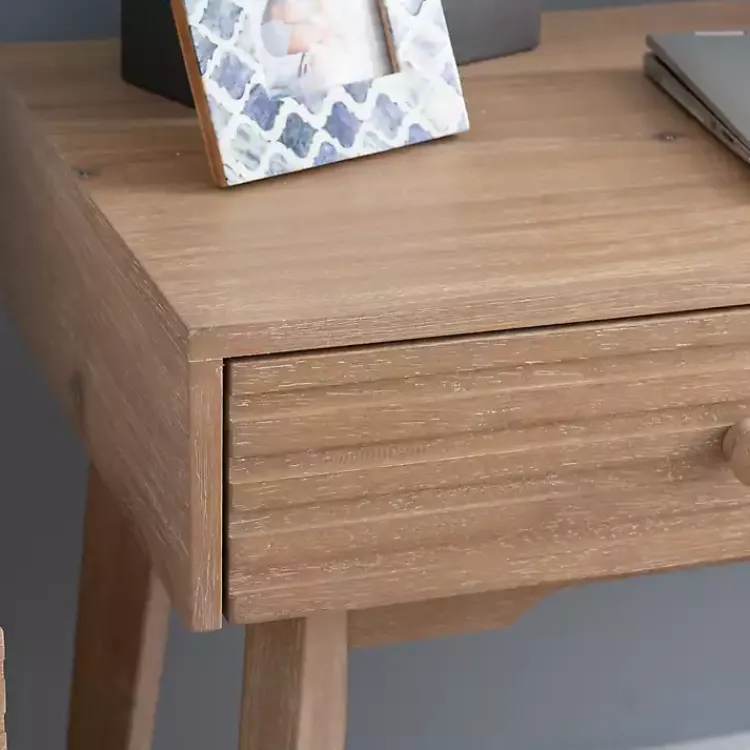 Kirklands Home Natural Ripples 2-Drawer Wood Desk Brown