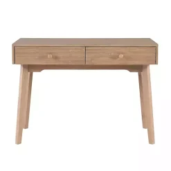 Kirklands Home Natural Ripples 2-Drawer Wood Desk Brown