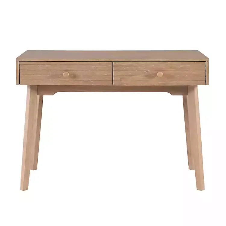 Kirklands Home Natural Ripples 2-Drawer Wood Desk Brown