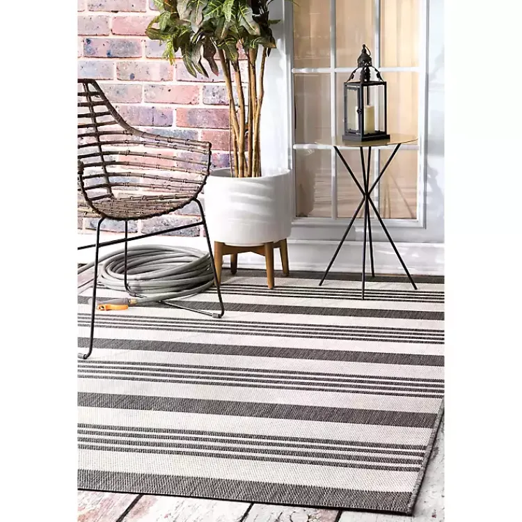 Kirklands Home Natural Robin Stripe Outdoor Area Rug, 6x9 Sale