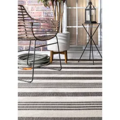 Kirklands Home Natural Robin Stripe Outdoor Area Rug, 6x9 Sale