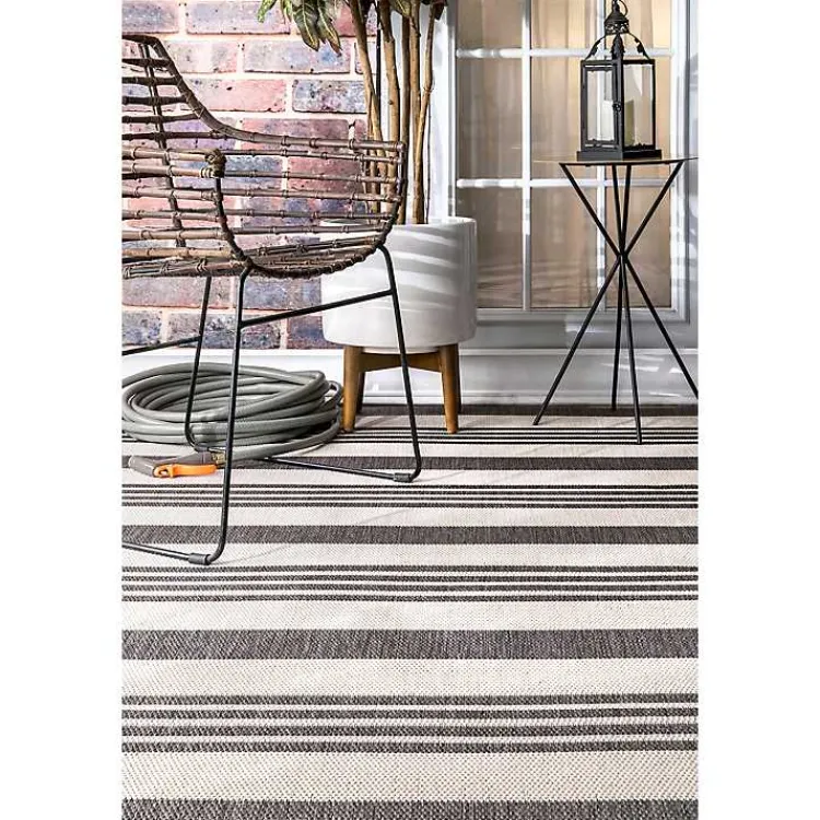 Kirklands Home Natural Robin Stripe Outdoor Area Rug, 6x9 Sale