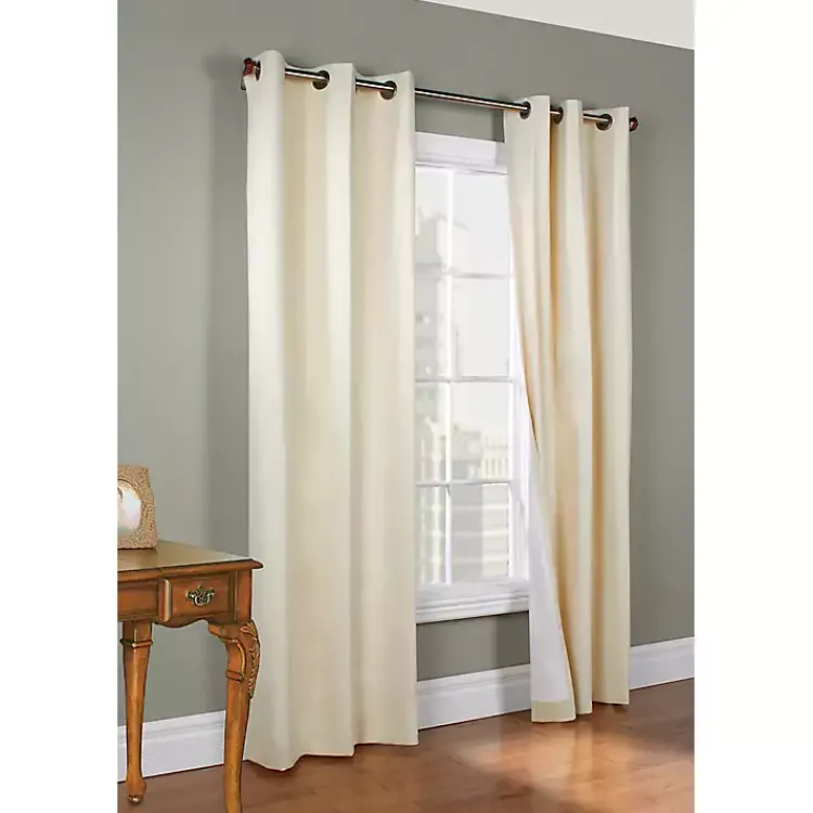 Kirklands Home Natural Room Darkening Curtain Panel Set, 54 in. Tan New