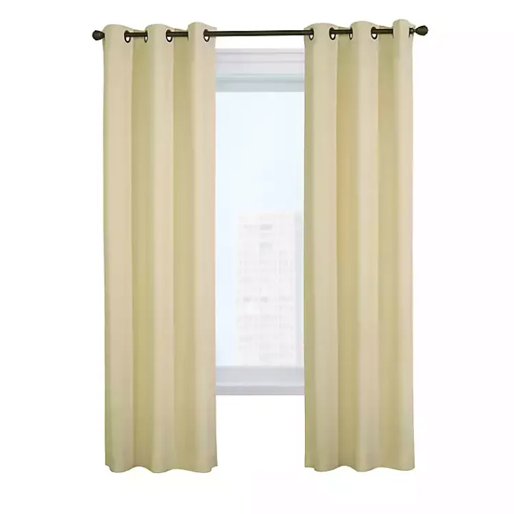 Kirklands Home Natural Room Darkening Curtain Panel Set, 54 in. Tan New