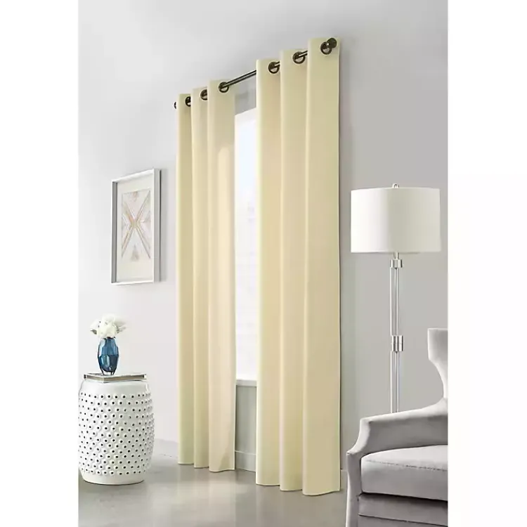 Kirklands Home Natural Room Darkening Curtain Panel Set, 84 in. Tan Outlet