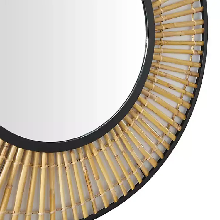 Kirklands Home Natural Round Slatted Frame Wall Mirror Online