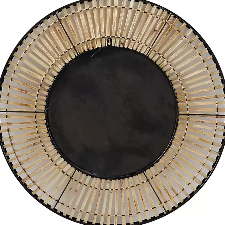Kirklands Home Natural Round Slatted Frame Wall Mirror Online