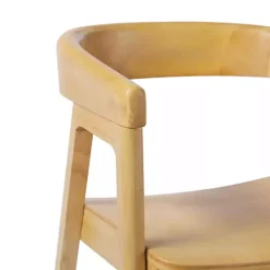 Kirklands Home Natural Rounded Modern Dining Chairs, Set of 2 Tan
