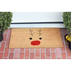 Kirklands Home Natural Rudolph Coir and Vinyl Doormat, 29 in. Tan Best