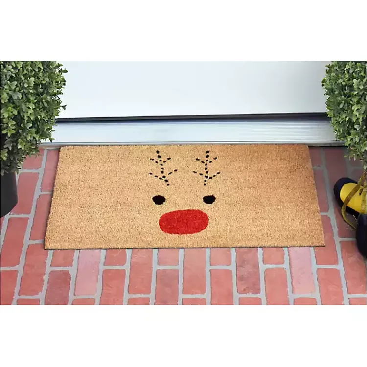 Kirklands Home Natural Rudolph Coir and Vinyl Doormat, 29 in. Tan Best