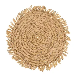 Kirklands Home Natural Rustic Raffia Placemats, Set of 4 Tan New