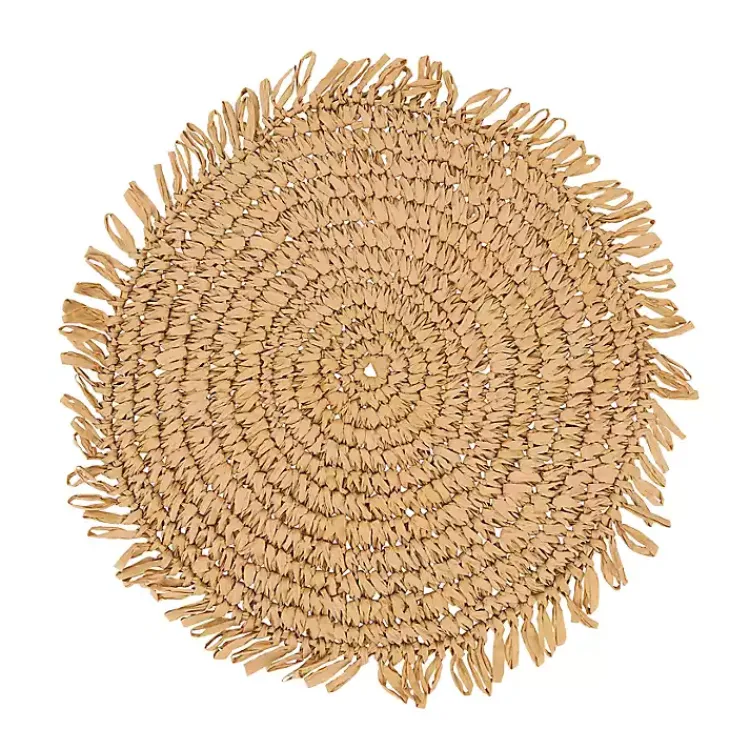 Kirklands Home Natural Rustic Raffia Placemats, Set of 4 Tan New