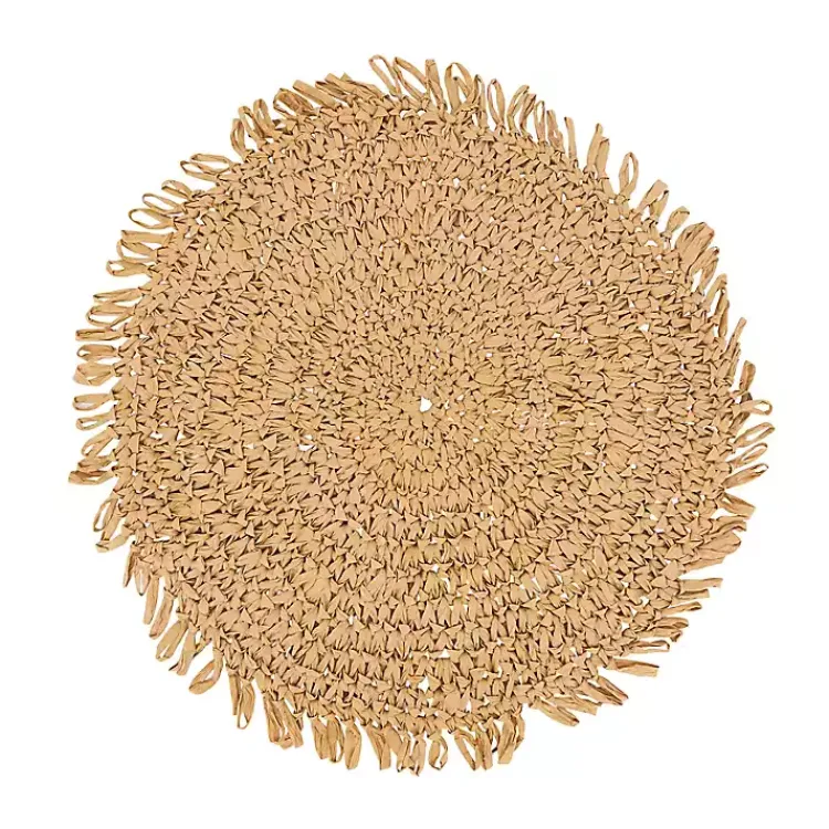 Kirklands Home Natural Rustic Raffia Placemats, Set of 4 Tan New