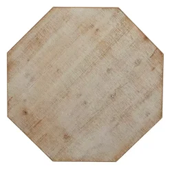 Kirklands Home Natural Rustic Wood Octagon Accent Table