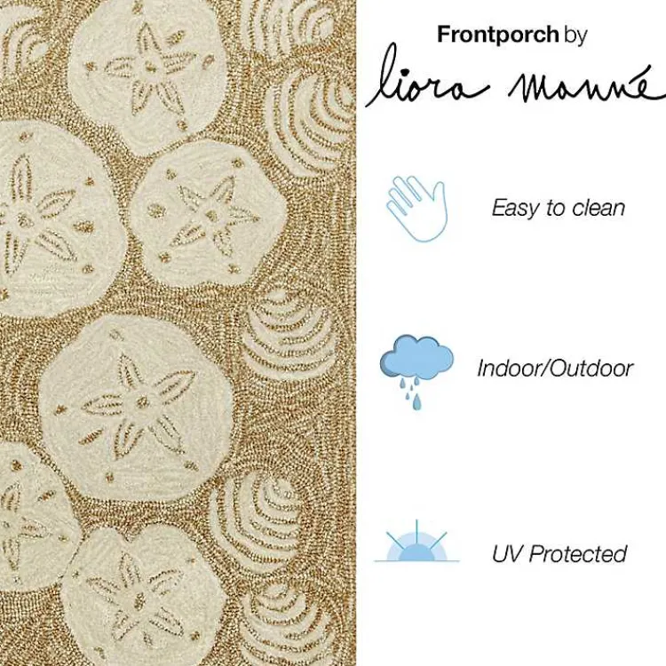 Kirklands Home Natural Sand Dollar Outdoor Accent Rug Hot