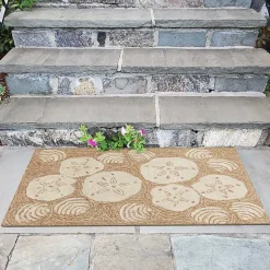 Kirklands Home Natural Sand Dollar Outdoor Accent Rug Hot