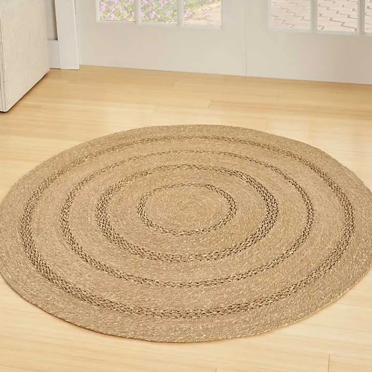 Kirklands Home Natural Seagrass Indoor/Outdoor Area Rug, 5x5 Tan New