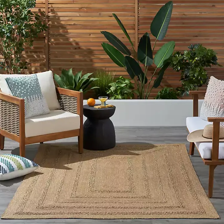Kirklands Home Natural Seagrass Indoor/Outdoor Area Rug, 5x7 Tan Discount
