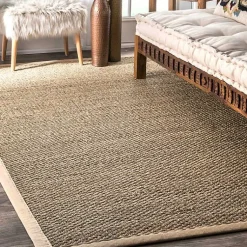 Kirklands Home Natural Seagrass Percey Area Rug, 8x10 Tan Online