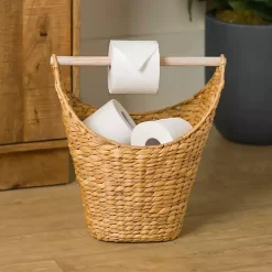 Kirklands Home Natural Seagrass Toilet Paper Holder Basket Tan Outlet