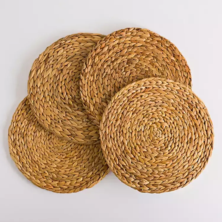 Kirklands Home Natural Seagrass Woven Round Placemats, Set of 4 Tan