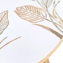 Kirklands Home Natural Seaside Tropical Leaves Accent Table Discount