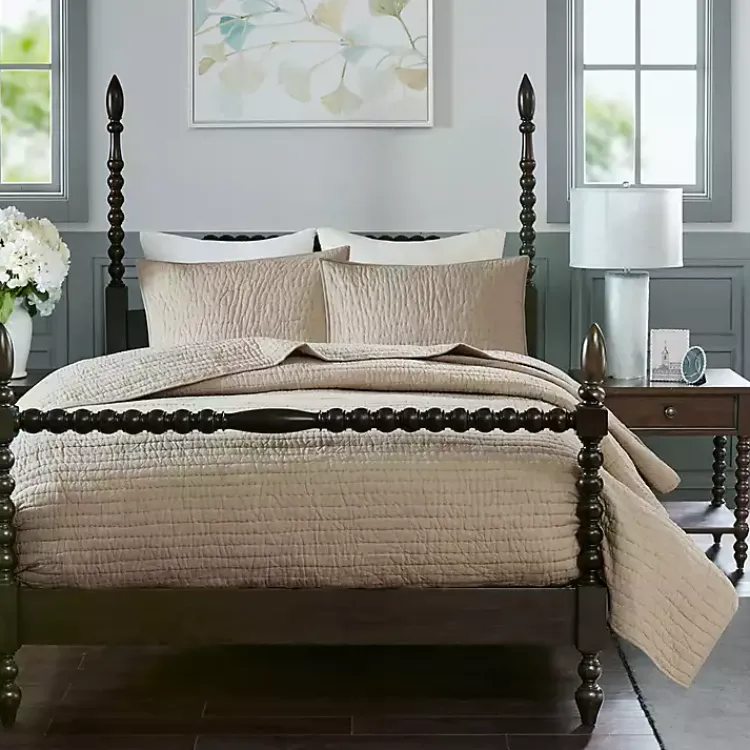 Kirklands Home Natural Serene Quilted 3-pc. King Coverlet Set Tan Sale