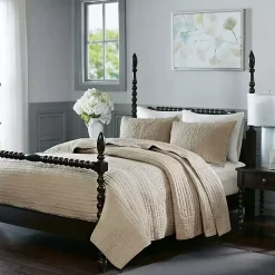 Kirklands Home Natural Serene Quilted 3-pc. King Coverlet Set Tan Sale