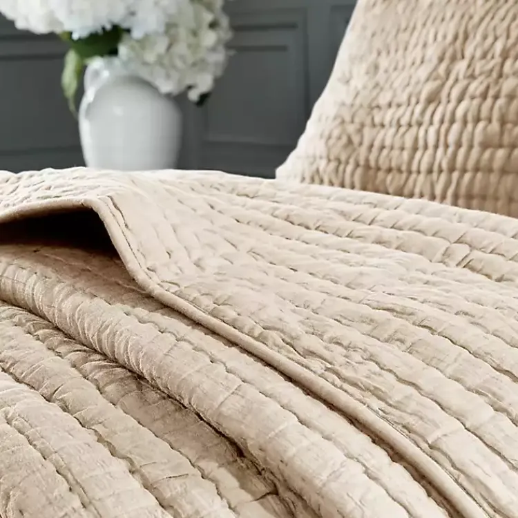 Kirklands Home Natural Serene Quilted 3-pc. King Coverlet Set Tan Sale