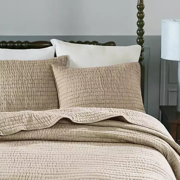 Kirklands Home Natural Serene Quilted 3-pc. King Coverlet Set Tan Sale
