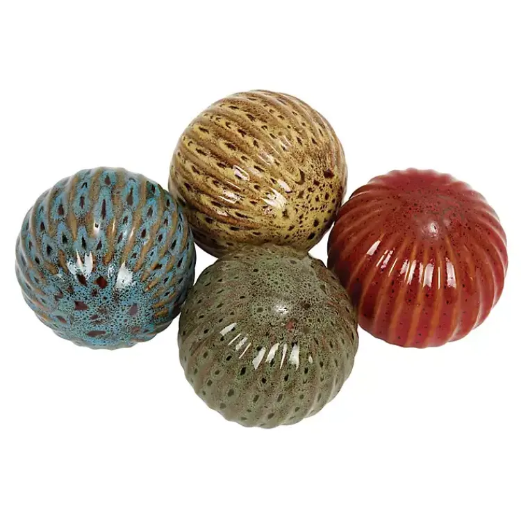 Bowl Filler>Kirklands Home Natural Shades Ceramic 4-pc. Orb Filler Set