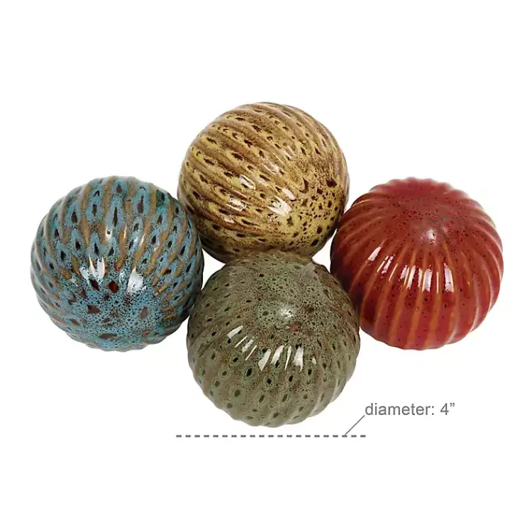 Bowl Filler>Kirklands Home Natural Shades Ceramic 4-pc. Orb Filler Set