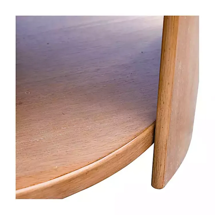 Kirklands Home Natural Skye Round Coffee Table Tan New