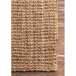 Kirklands Home Natural Solid Addy Area Rug, 5x8 Tan