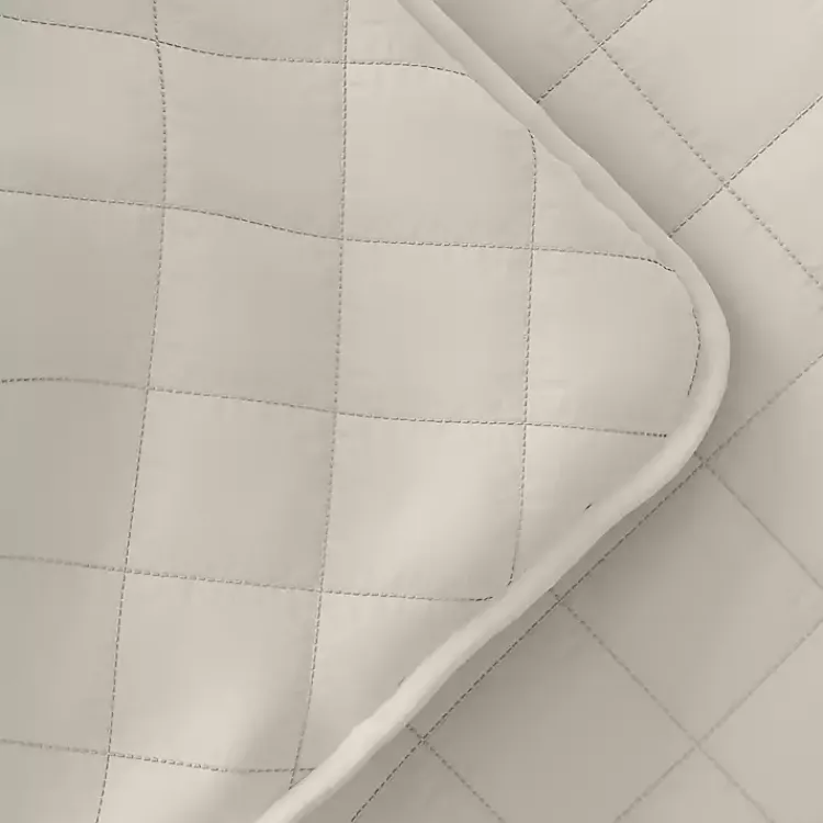 Kirklands Home Natural Stitched Diamond 2-pc. Twin Quilt Set Ivory Sale