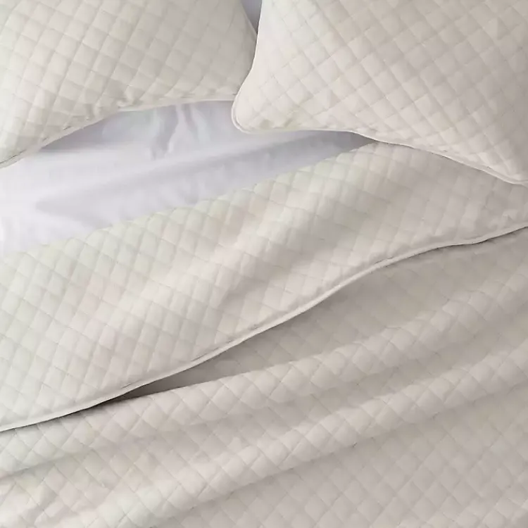 Kirklands Home Natural Stitched Diamond 2-pc. Twin Quilt Set Ivory Sale