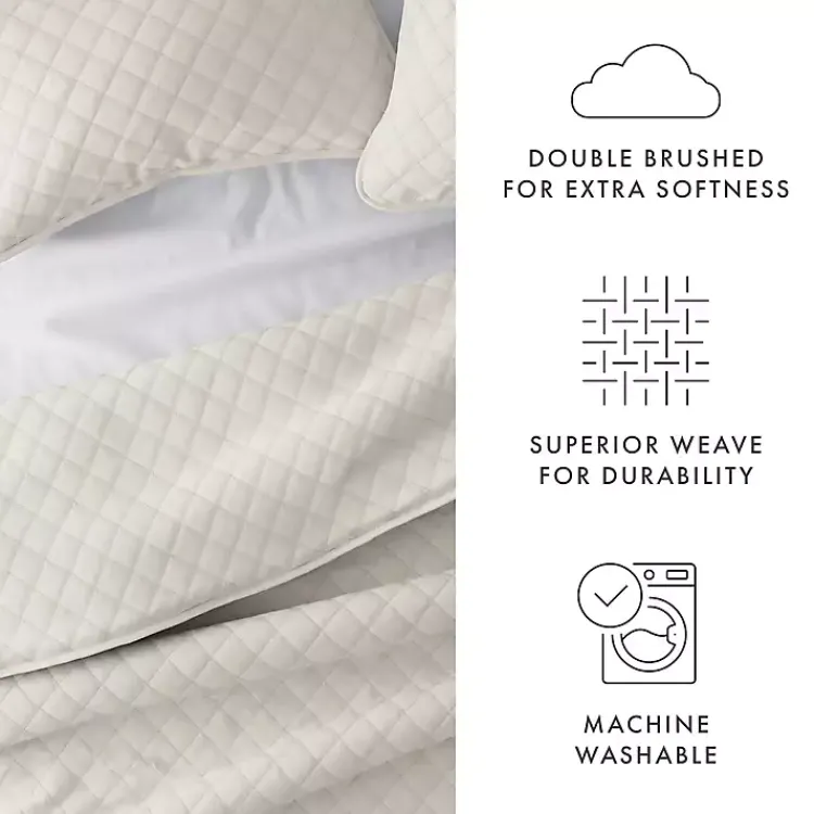 Kirklands Home Natural Stitched Diamond 2-pc. Twin Quilt Set Ivory Sale