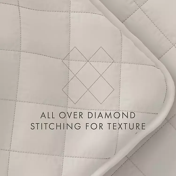 Kirklands Home Natural Stitched Diamond 2-pc. Twin Quilt Set Ivory Sale